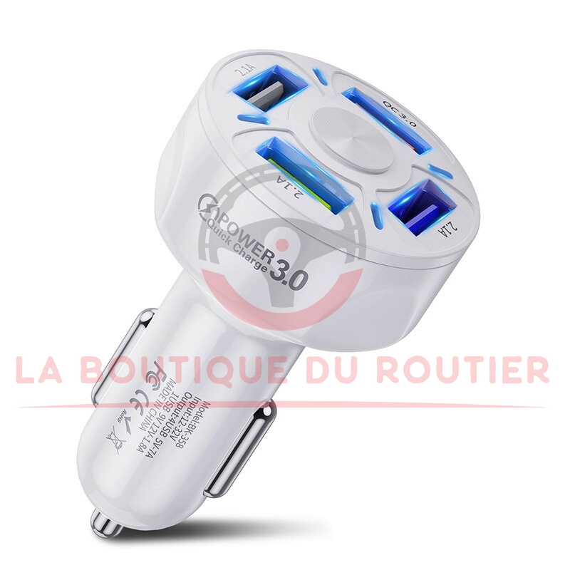 Chargeur allume cigare USB charge rapide