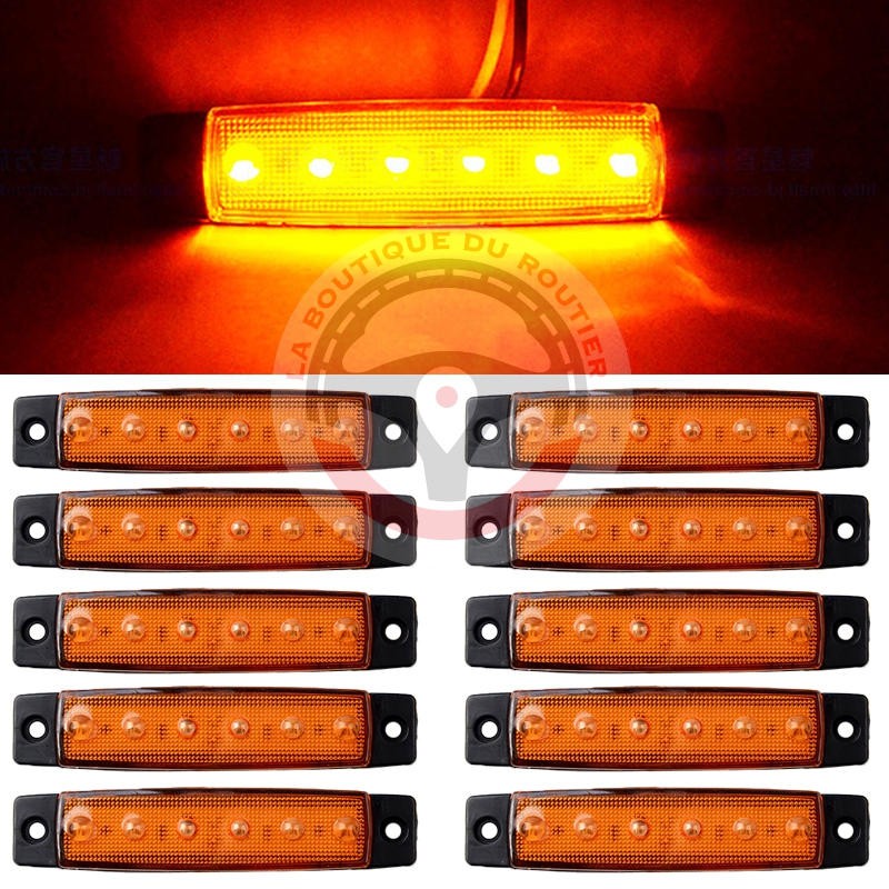 Lot De 2 Feux De Gabarit LED En Caoutchouc - 12-24V, Pour Remorque, Camion, Utilitaire (rouge/blanc)