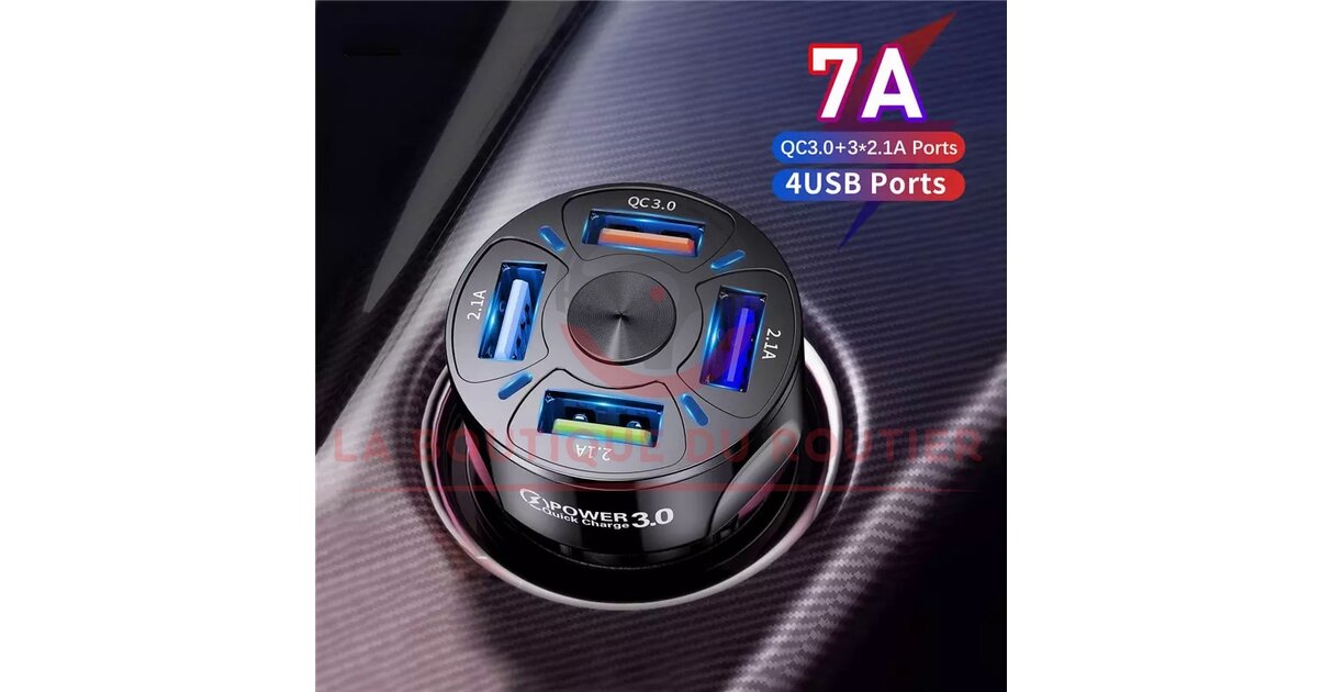 Chargeur Allume-Cigare Double USB 12V/24V - Ports 1A Et 2,1A, Protection Court-Circuit, Pour Voiture, Camping-Car, Bateau