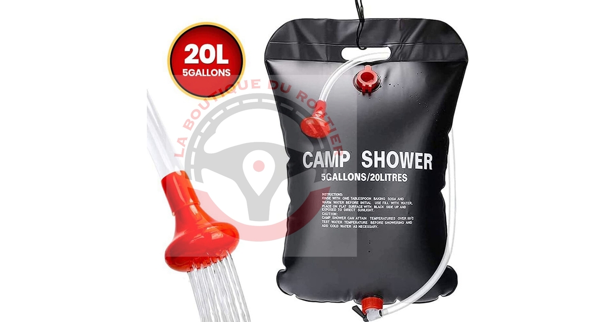20L sac d'eau extérieur Camping douche sac solaire chauffage portable pliant randonnée alpinisme équipement de bain tête de douche | Leroy Merlin