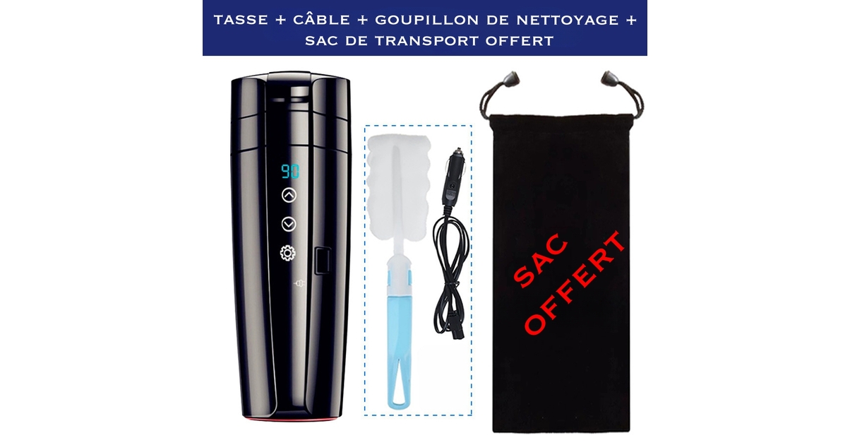Bouilloire Électrique De Voiture Env.1300ml Tasse Chauffante Avec L Cigarette Mugs Isotherme Camion Bouteille Tasse A Cafe Distributeur Deau Chaude Voyage Cadeau Noel Chauffeur Papa Mari12v 90640600