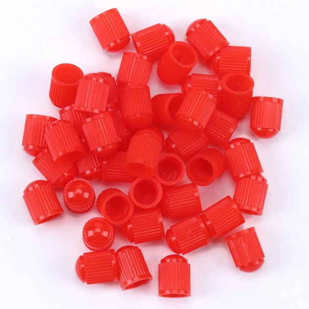 Lot De 50 Bouchons De Valve Rouges - Protection Pour Pneus De Vélo, Voiture, Moto, Camion - Facile à Installer