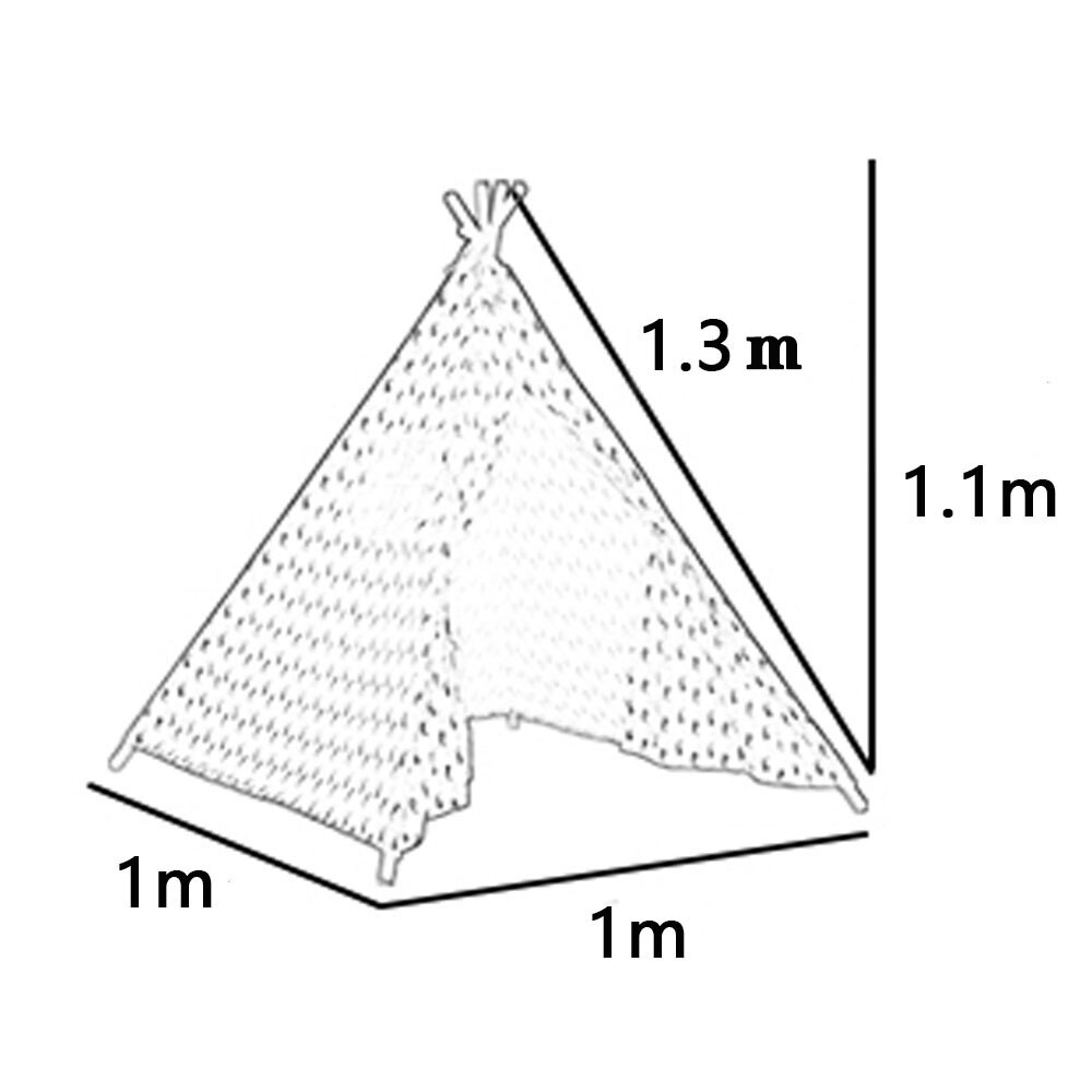 Tente-pour-enfants-de-1-3M-maison-grand-Tipi-pour-enfants-indien-en-toile-de-coton