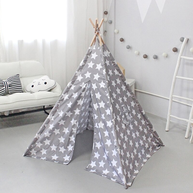 Tente tipi enfant - gris-blanc 