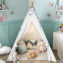 Tipi déco pour enfant h160cm - Rose & Blanc - Maison Futée