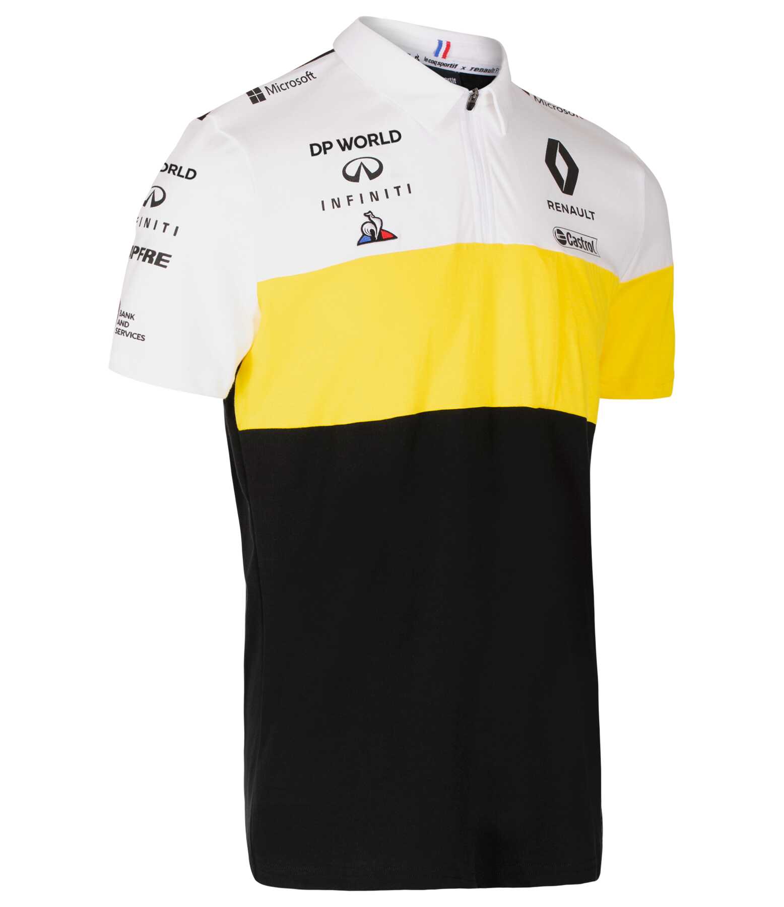 Polo Renault F1 2020 noir et jaune vue côté droite