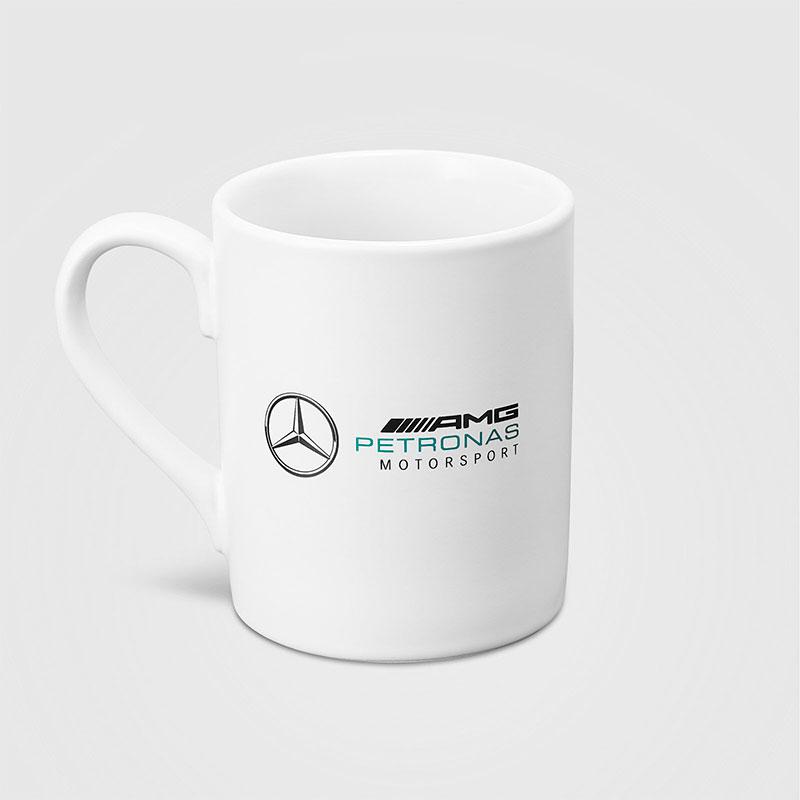 Tasse Mercedes AMG Petronas blanc 310 ml vue devant avec logo