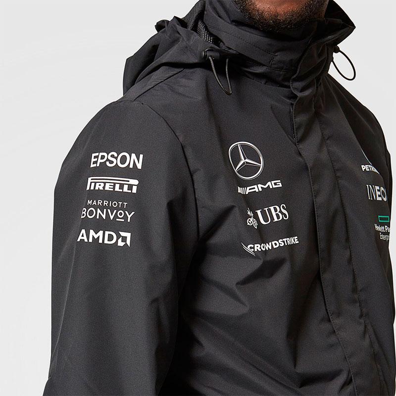Veste imperméable Mercedes AMG Petronas 2021 noir vue côté droite