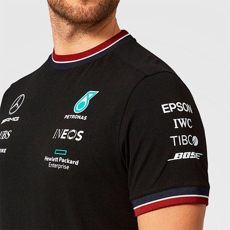 T-shirt homme Mercedes AMG Petronas Team 2021 noir vue côté gauche