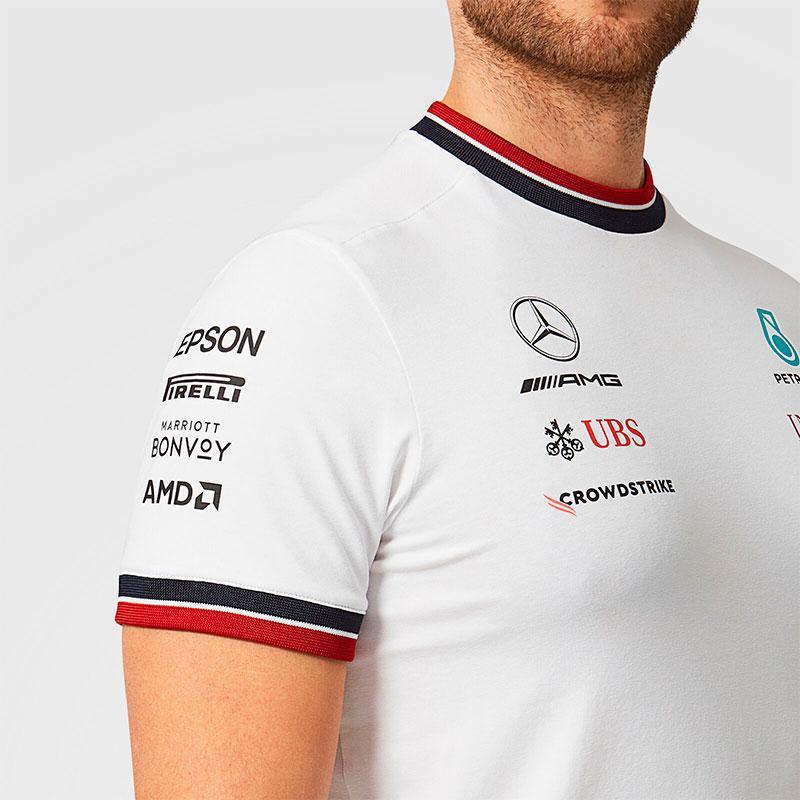 T-shirt homme Mercedes AMG Petronas Team 2021 blanc vue côté droite