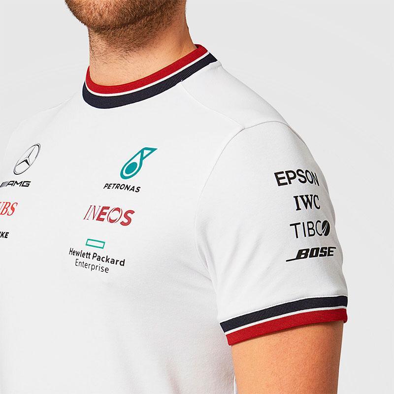 T-shirt homme Mercedes AMG Petronas Team 2021 blanc vue côté gauche