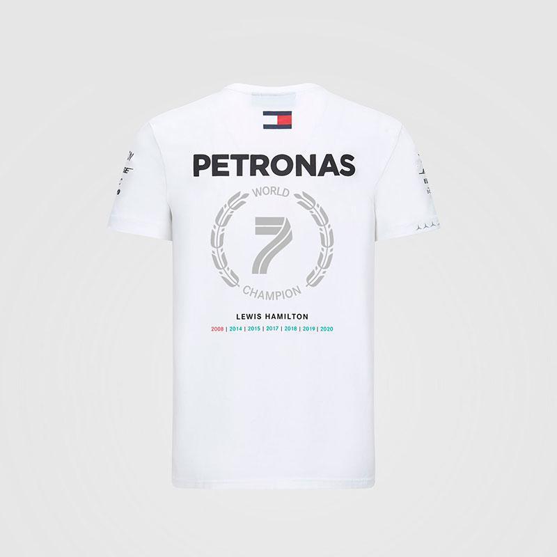T-shirt blanc Mercedes AMG Petronas Championnat Pilotes F1 2020 Lewis Hamilton vue dos