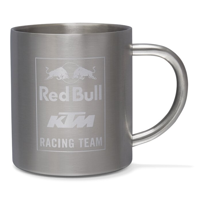 Tasse métal KTM Red Bull argenté vue droite