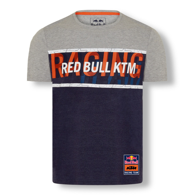 T-shirt homme KTM Red Bull Racing Letra bleu gris vue devant