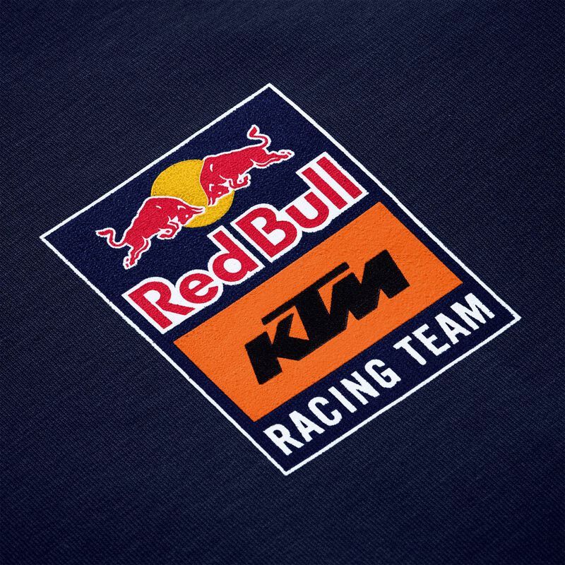 Sweat à capuche KTM Red Bull Backprint bleu marine vue zoom sur logo