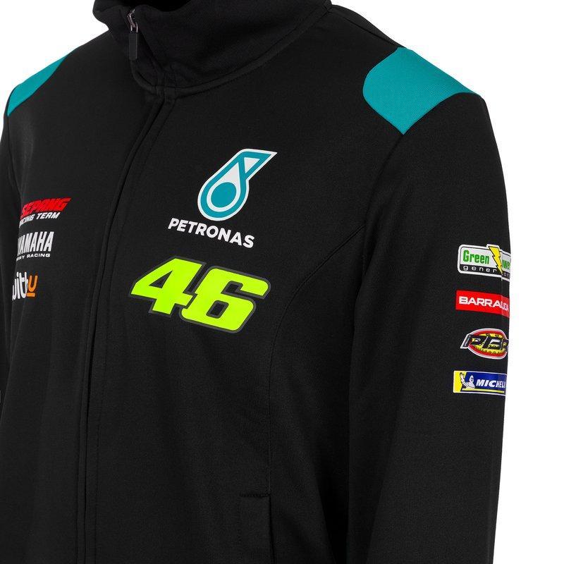 Sweat zippé Valentino Rossi 46 Petronas Yamaha 2021 noir vue zoom logo