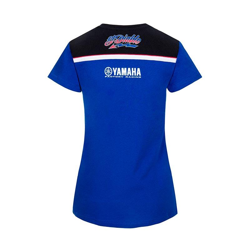 T-shirt femme Fabio Quartararo Yamaha bleu vue dos