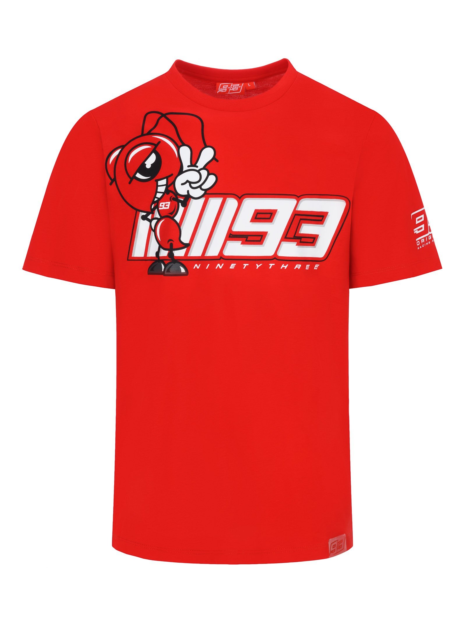 T-shirt homme MARC MARQUEZ 93 rouge mascotte fourmi vue devant