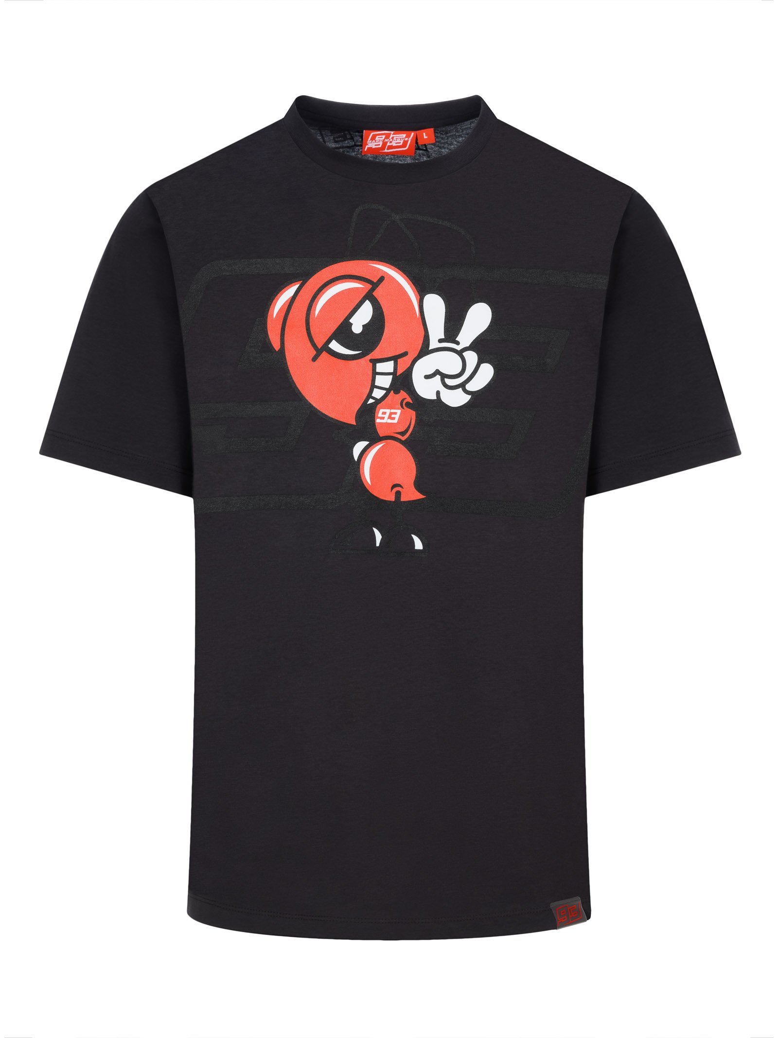 T-shirt homme MARC MARQUEZ 93 anthracite mascotte fourmi vue devant