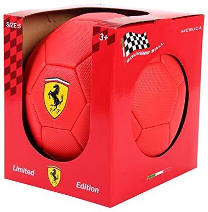 Ballon de foot Ferrari rouge taille 5 vue emballage F666-600