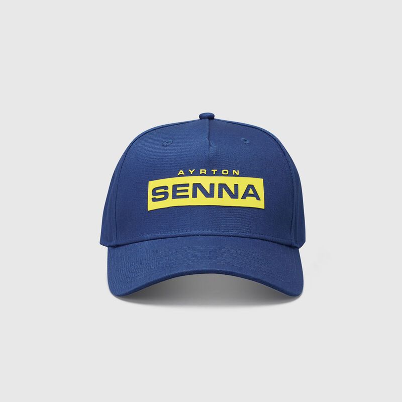 Casquette Ayrton Senna bleu et jaune vue face 701218115