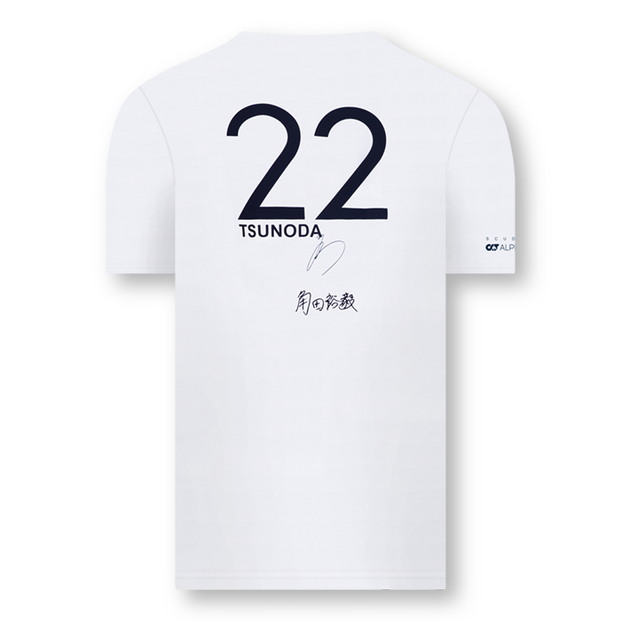 T-shirt Tsunoda Alpha Tauri 2022 blanc n° 22 vue dos SAT22030