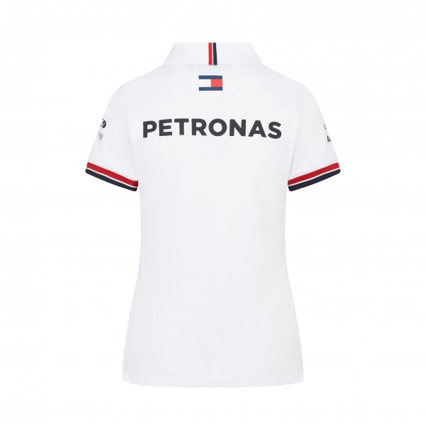 Polo femme Mercedes AMG Petronas Team 2022 blanc vue dos