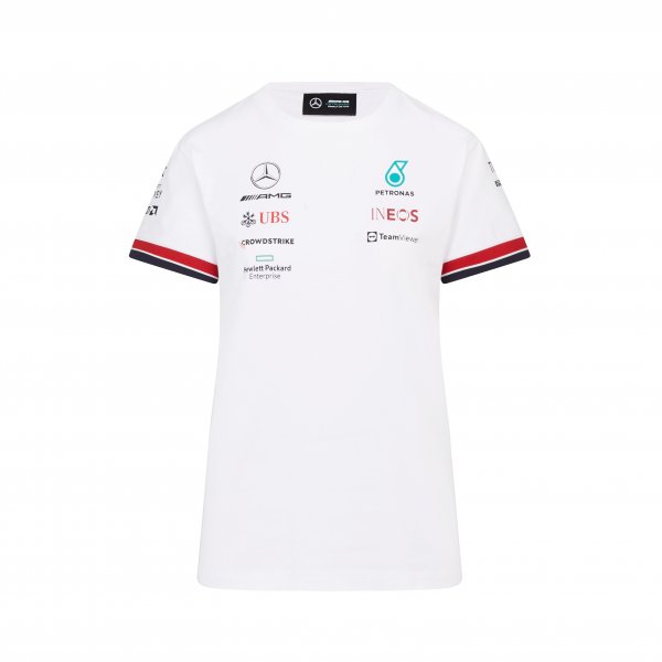 T-shirt femme Mercedes AMG Petronas Team 2022 blanc vue devant