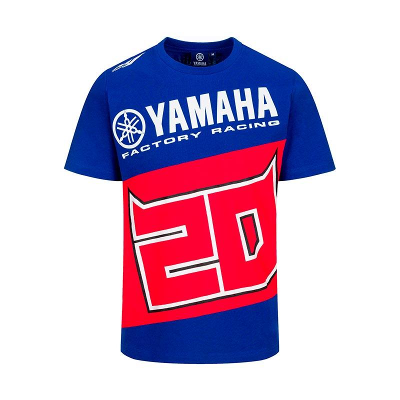 T-shirt Fabio Quartararo 20 Yamaha bleu et rouge vue devant