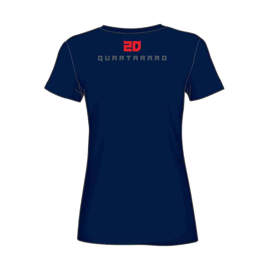 T-shirt femme Fabio Quartararo bleu grand diable vue dos