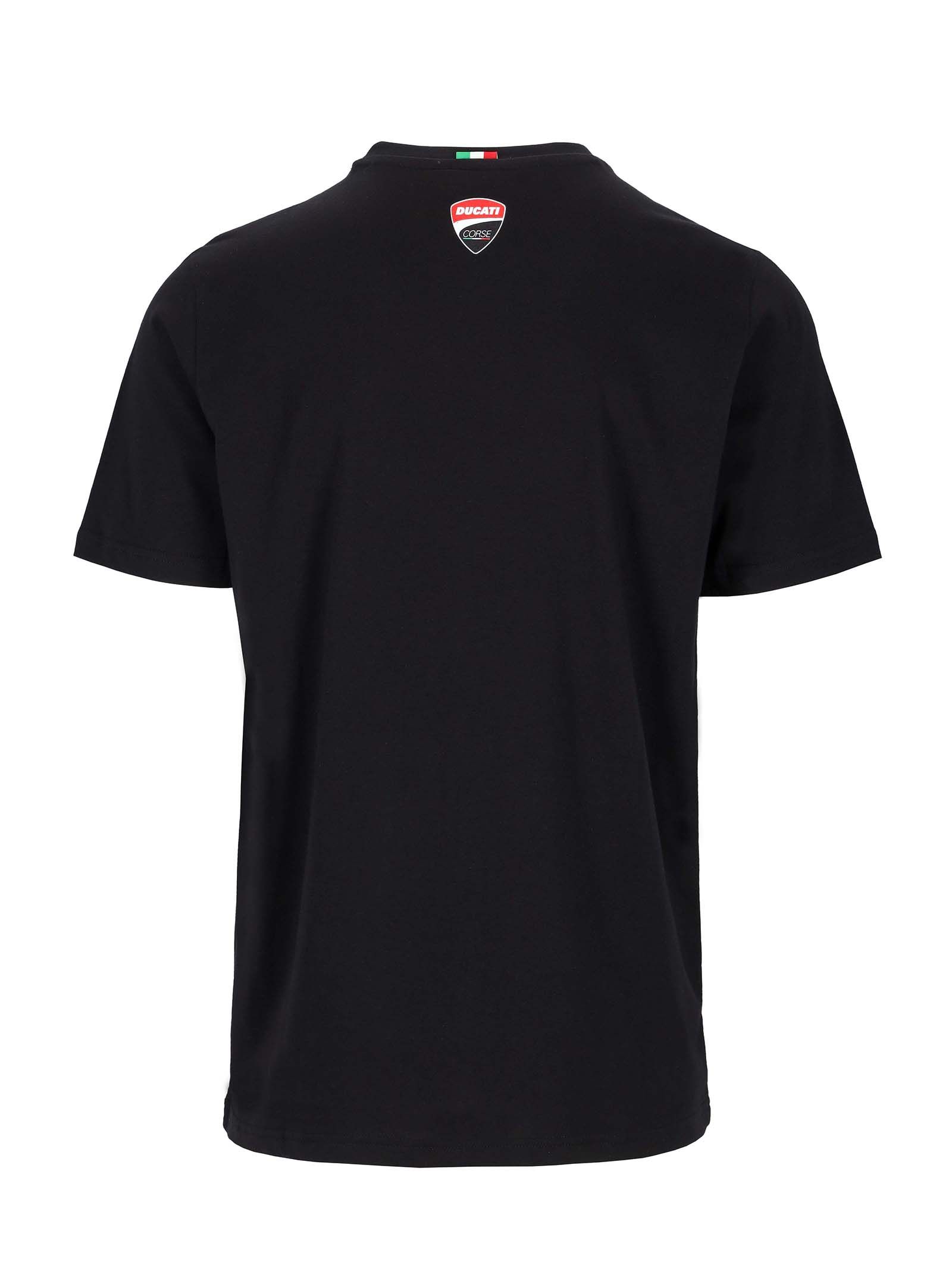 T-shirt Ducati Corse noir avec bande rouge vue dos