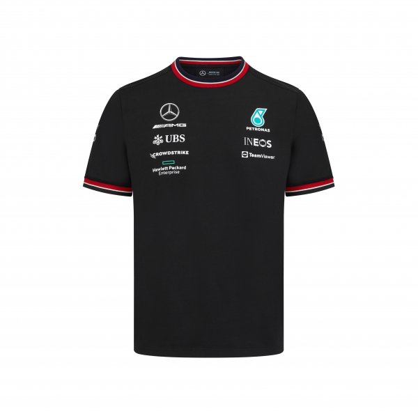 T-shirt enfant Mercedes AMG Petronas Team 2022 noir vue devant