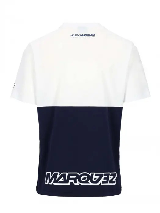 T-shirt Alex Marquez 73 blanc et bleu vue dos