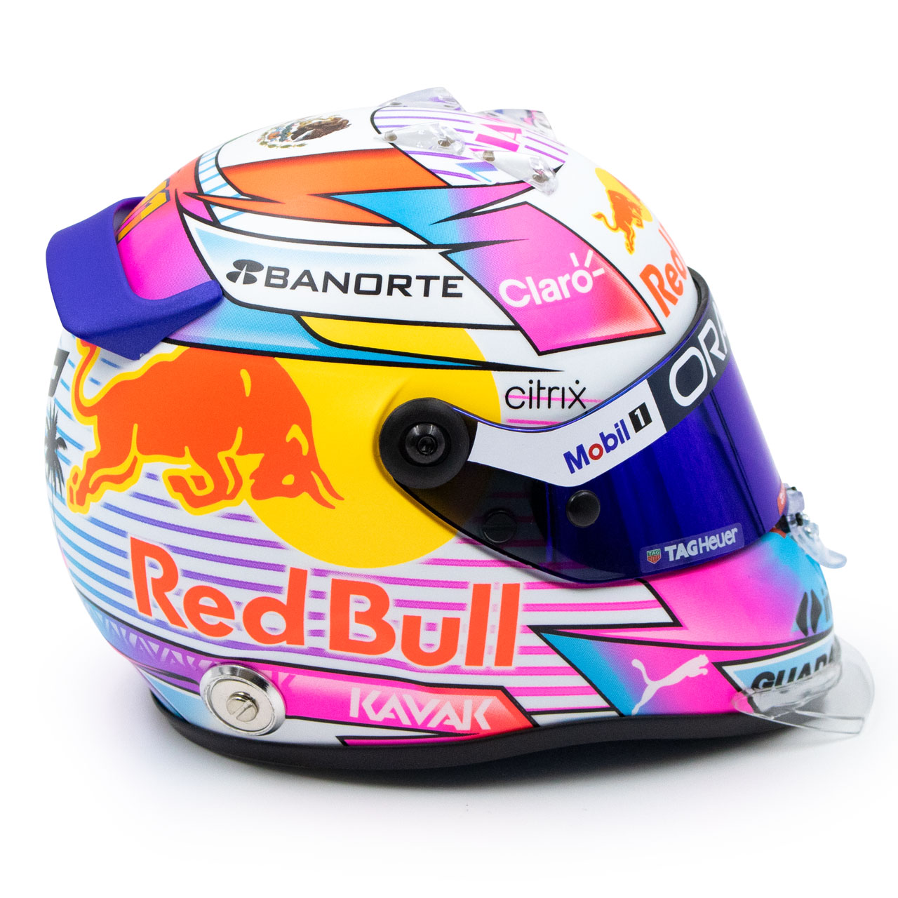 Mini casque Sergio Perez GP Miami 2022 Red Bull Racing vue côté droite
