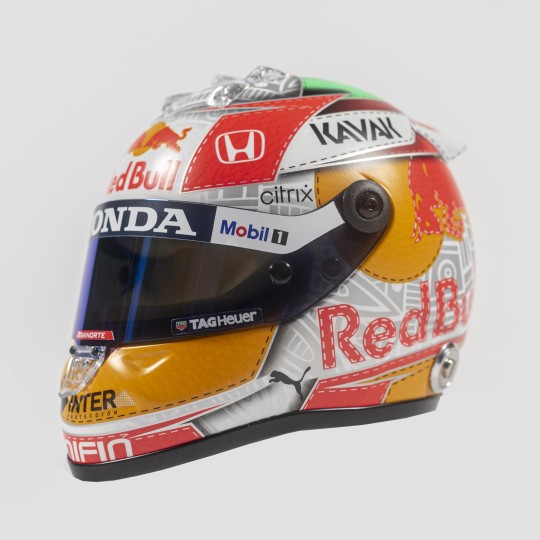 Mini casque Sergio Perez GP Autriche 2021 Red Bull Racing vue profil