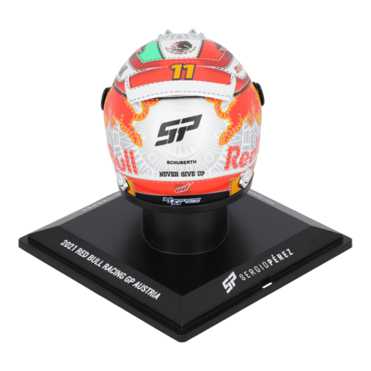 Mini casque Sergio Perez GP Autriche 2021 Red Bull Racing échelle 1.4 vue arrière