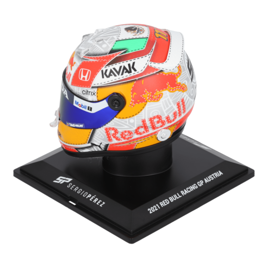 Mini casque Sergio Perez GP Autriche 2021 Red Bull Racing échelle 1.4 vue profil
