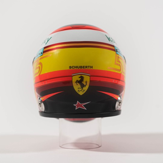 Mini casque Carlos Sainz 2021 Ferrari n° 55 vue arrière