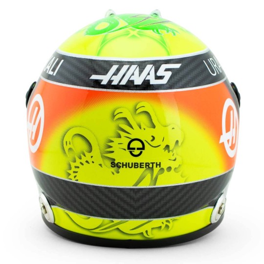 Mini casque Mick Schumacher 2021 Haas vue arrière