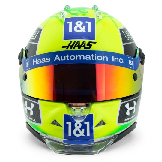 Mini casque Mick Schumacher 2021 Haas vue face