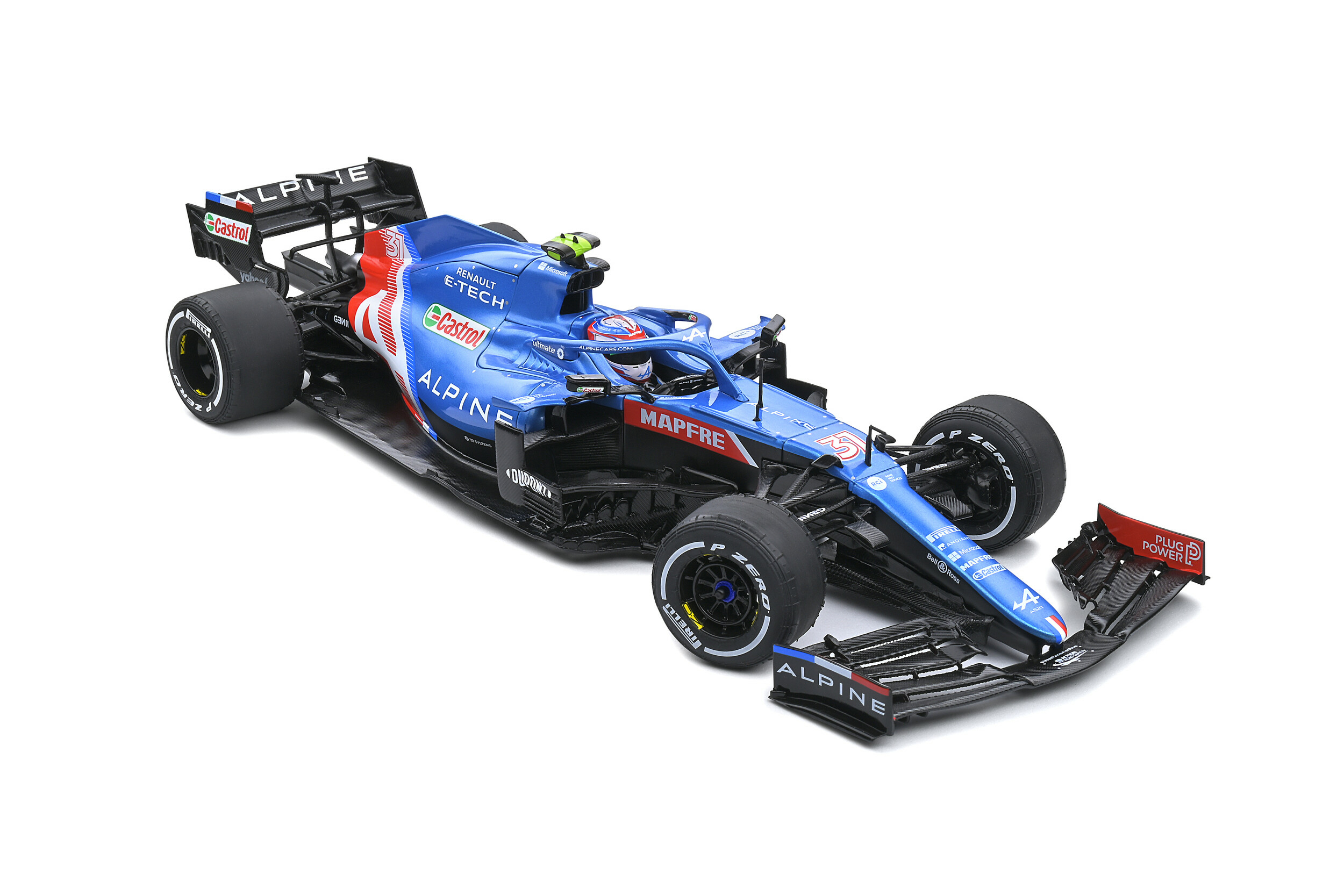 Formule 1 Esteban Ocon - Grand Prix Hongrie 2021 - Solido vue avec le casque du pilote