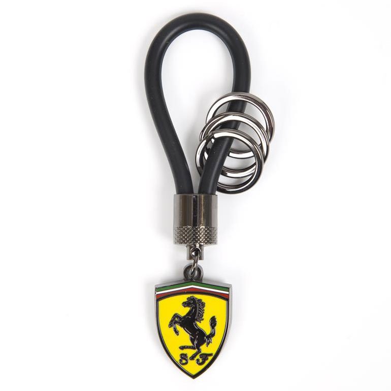 porte clé Scuderia Ferrari bracelet caoutchouc noir