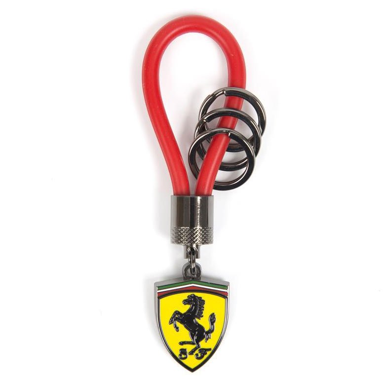 porte clé Scuderia Ferrari bracelet caoutchouc rouge