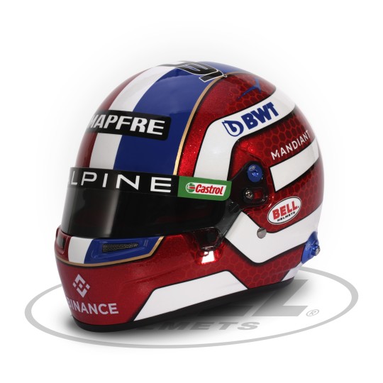 Mini Casque 2022 Esteban Ocon Alpine F1 vue profil