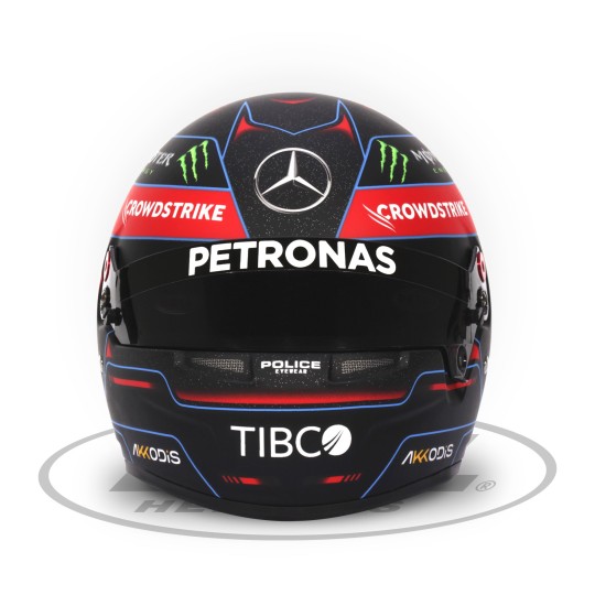 Mini casque George Russell 2022 Team Mercedes n° 63 vue face
