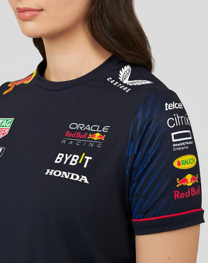 T-shirt Red Bull Racing Team 2023 pour femme vue zomm côté gauche