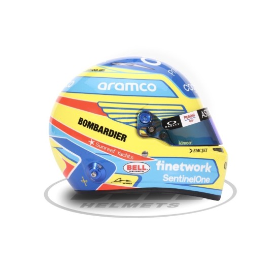 Mini Casque 2023 Fernando Alonso Aston Martin F1 vue côté droite