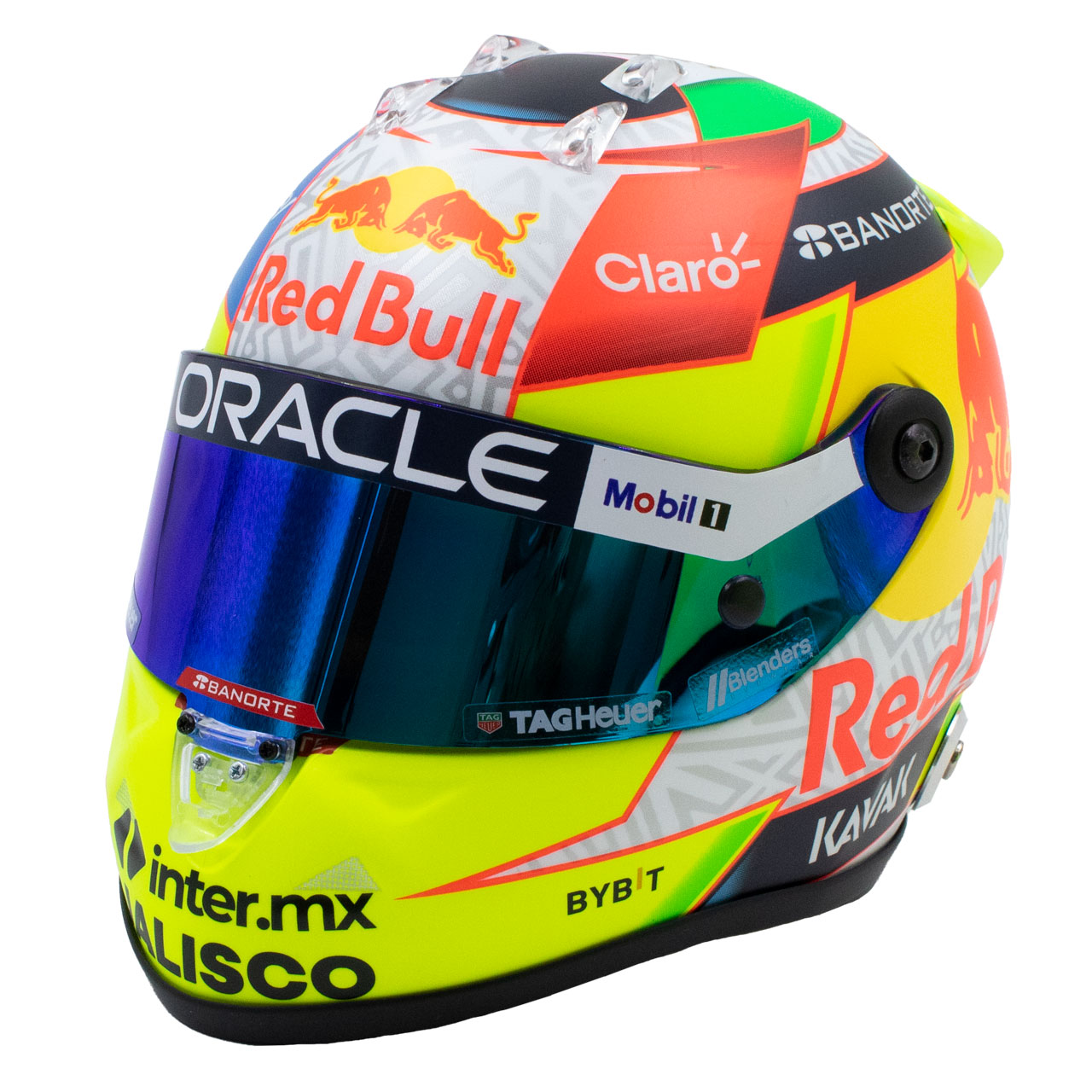 Mini casque Sergio Perez 2023 Red Bull vue profil
