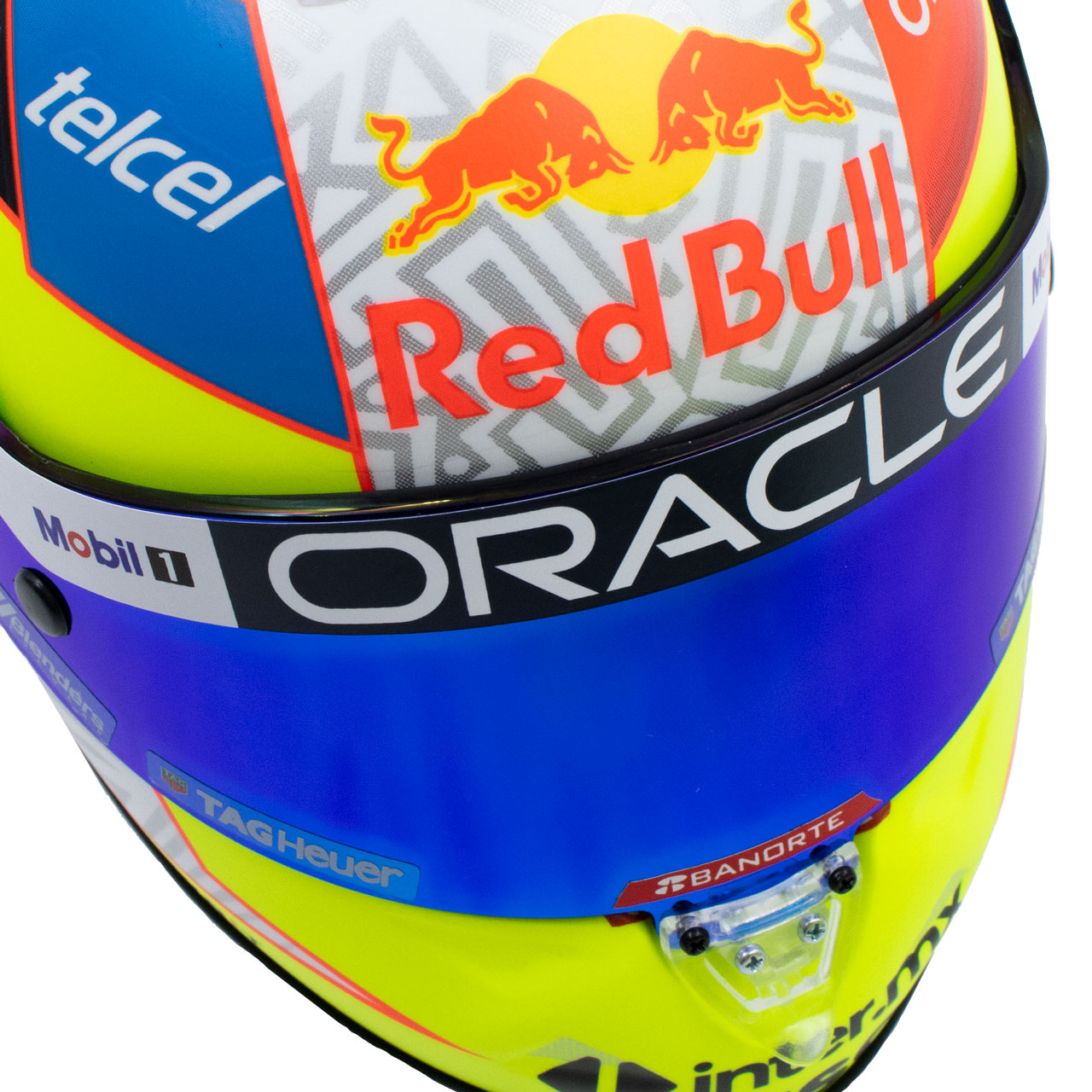 Mini casque Sergio Perez 2023 Red Bull vue visière bleu