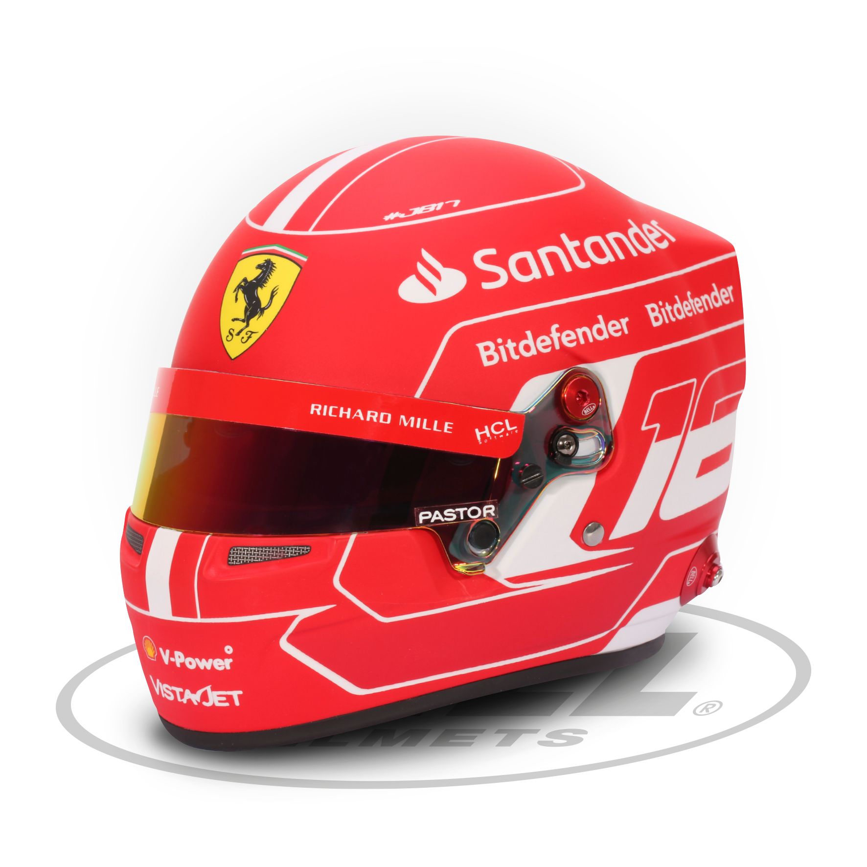 Mini casque Charles Leclerc 2023 Ferrari BELL  vue profil